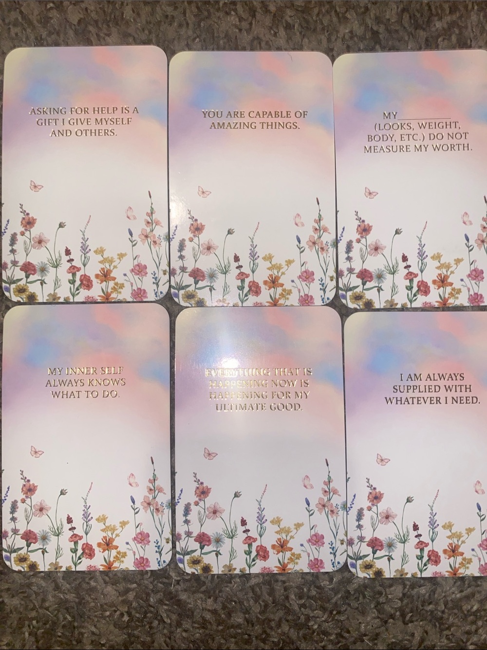 Inspirational Floral Affirmation Wall Cards - Pastel